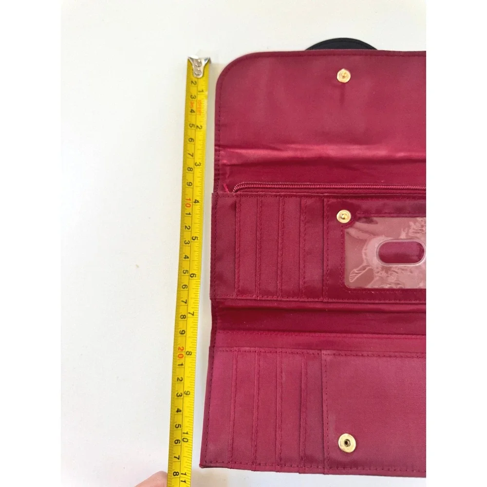 Harry Potter Hogwarts Express Platform 9 3/4 Clutch Wallet Burgundy Black Zip